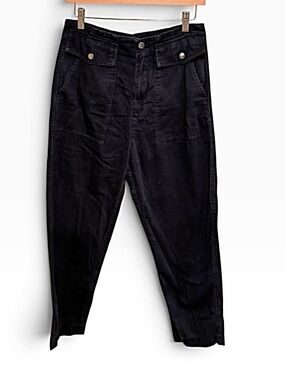 Banana Republic Black High-Rise Jeans with Front Flap Pockets